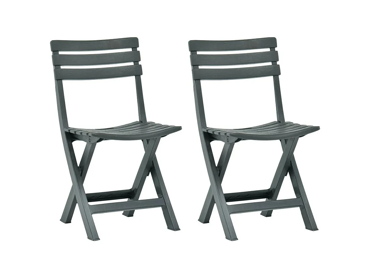 Chaises de jardin pliables 2 pcs Plastique Vert
