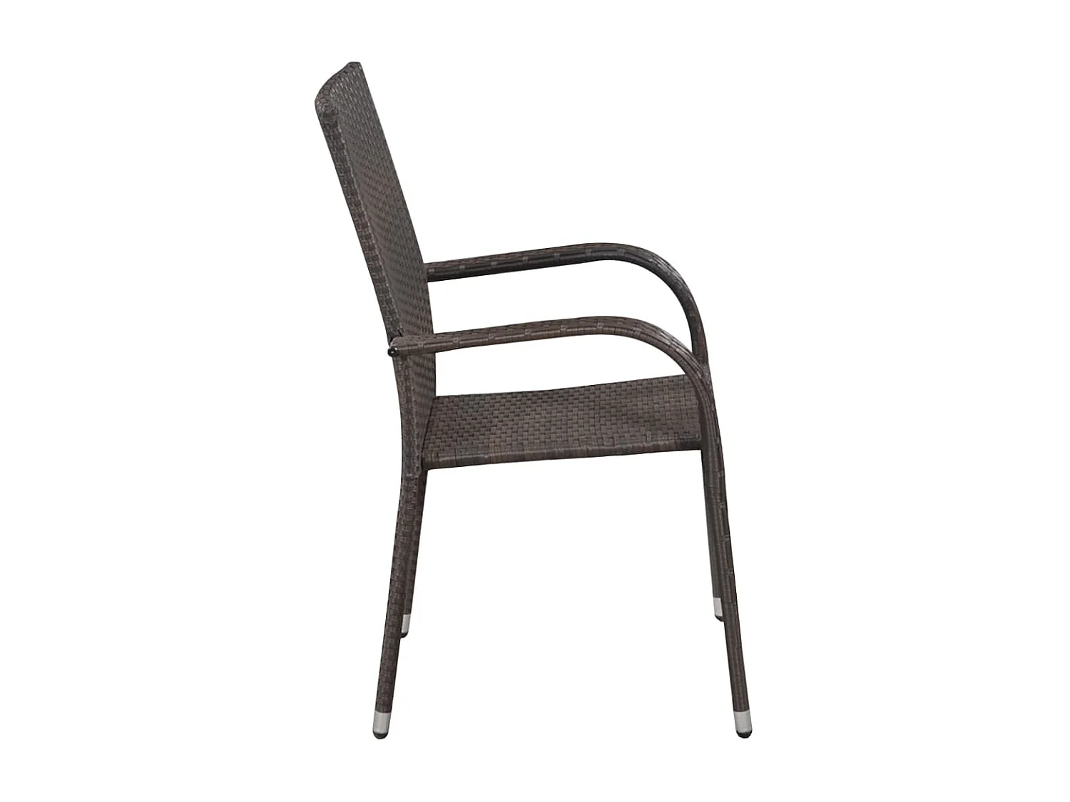 Chaises empilables d'extérieur 4 pcs Résine tressée Marron