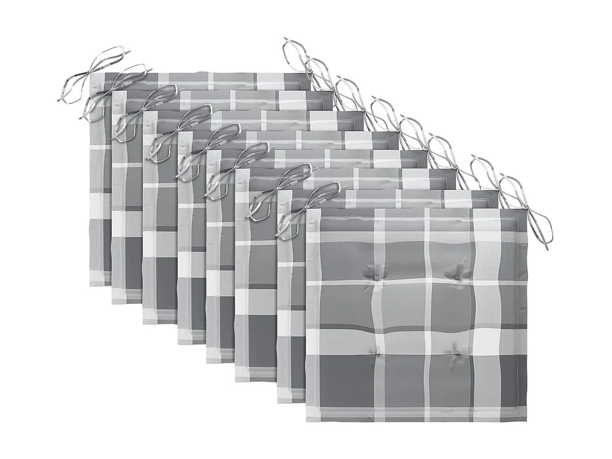 Chaises à dîner d'extérieur 8 pcs avec coussins Acacia massif 26