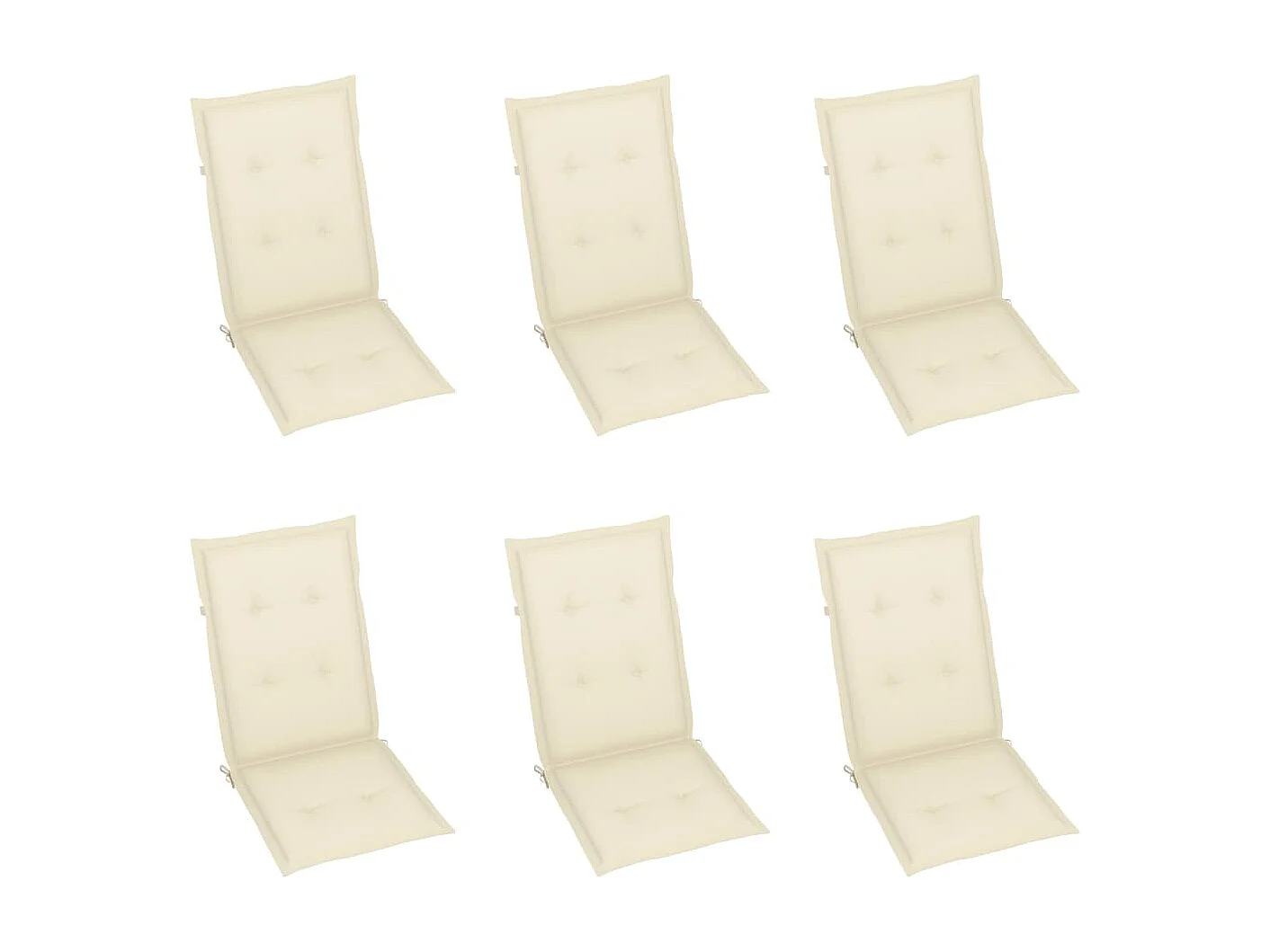 Chaises de jardin 6 pcs avec coussins crème Bois de teck