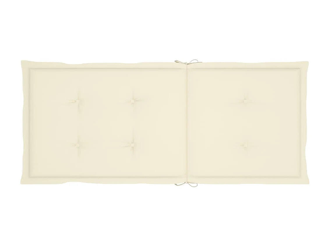 Chaises de jardin 6 pcs avec coussins crème Bois de teck