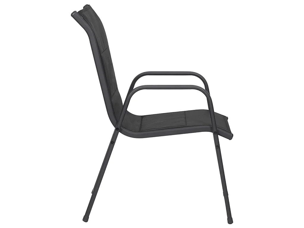Chaises de jardin 6 pcs Acier et textilène Noir