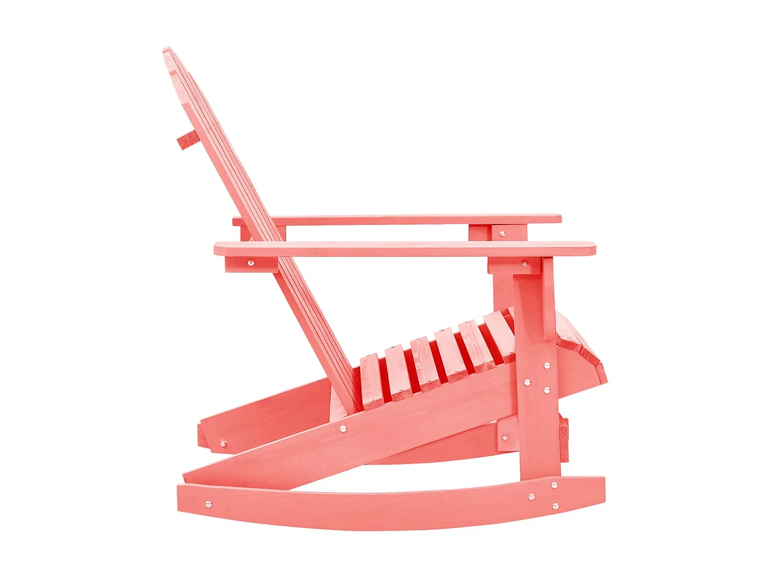 Chaise à bascule de jardin Adirondack Bois de sapin massif Rose