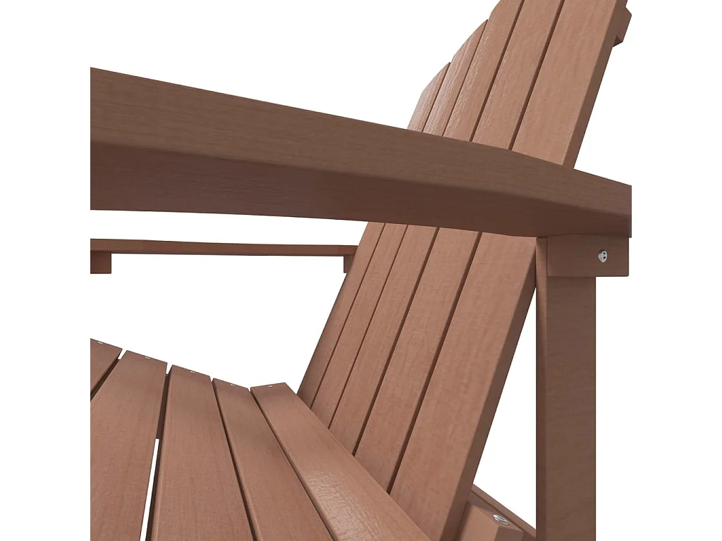 Chaise Adirondack de jardin PEHD Marron