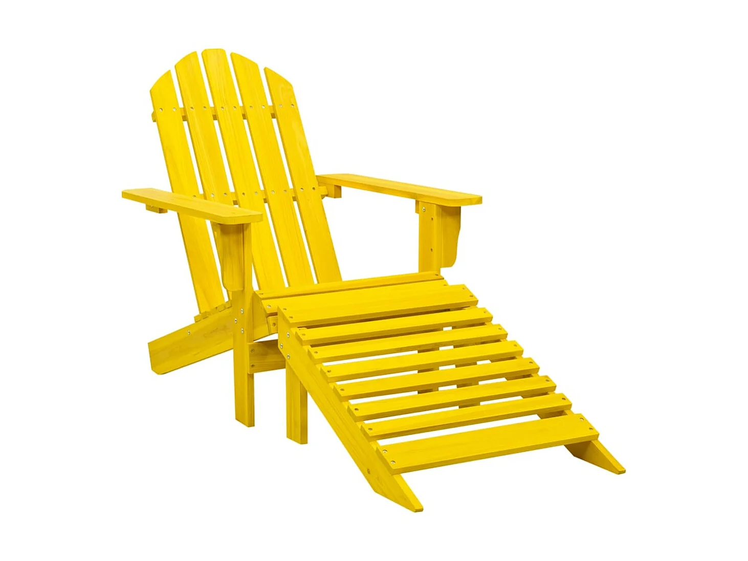 Chaise de jardin Adirondack avec pouf Bois de sapin Jaune