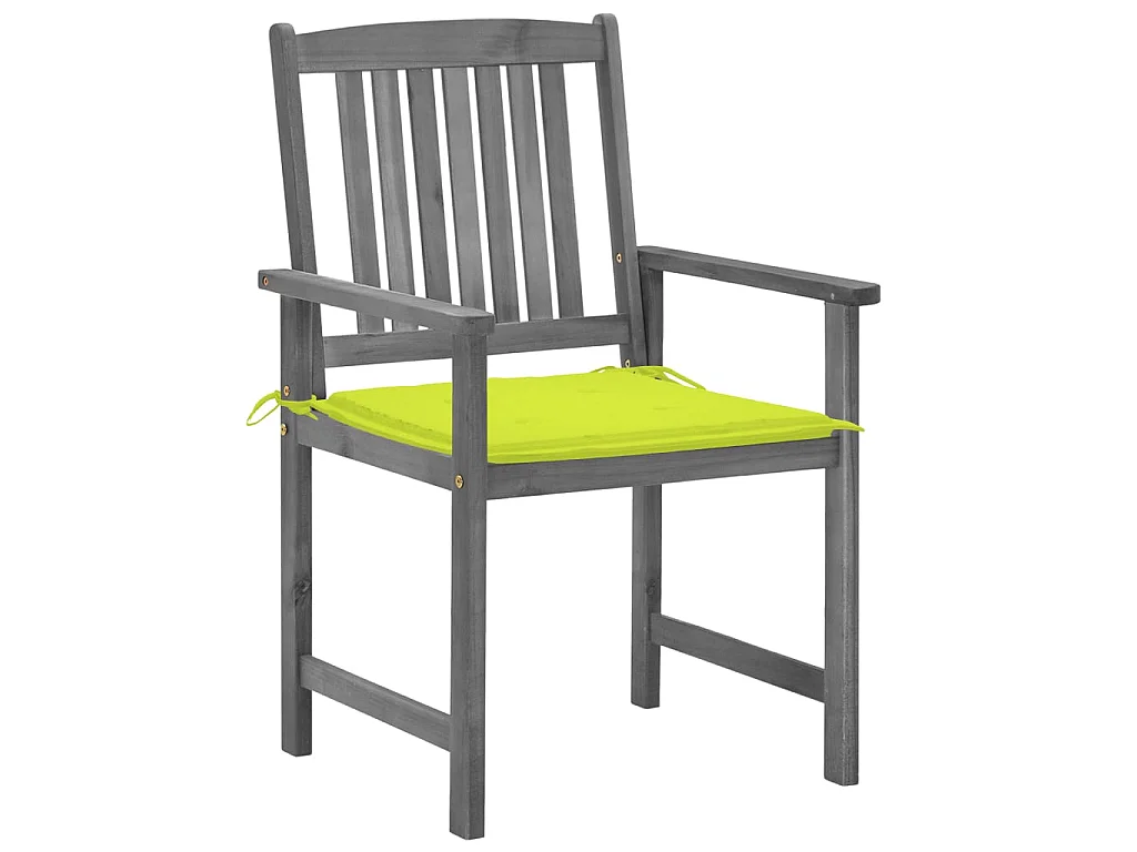 Sillas de jardín con cojines 4 uds madera maciza de acacia gris