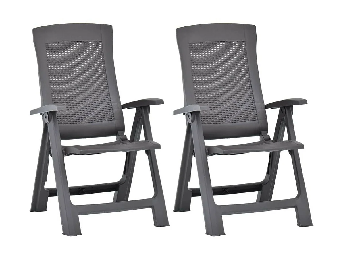 Chaises inclinables de jardin 2 pcs Plastique Moka 2