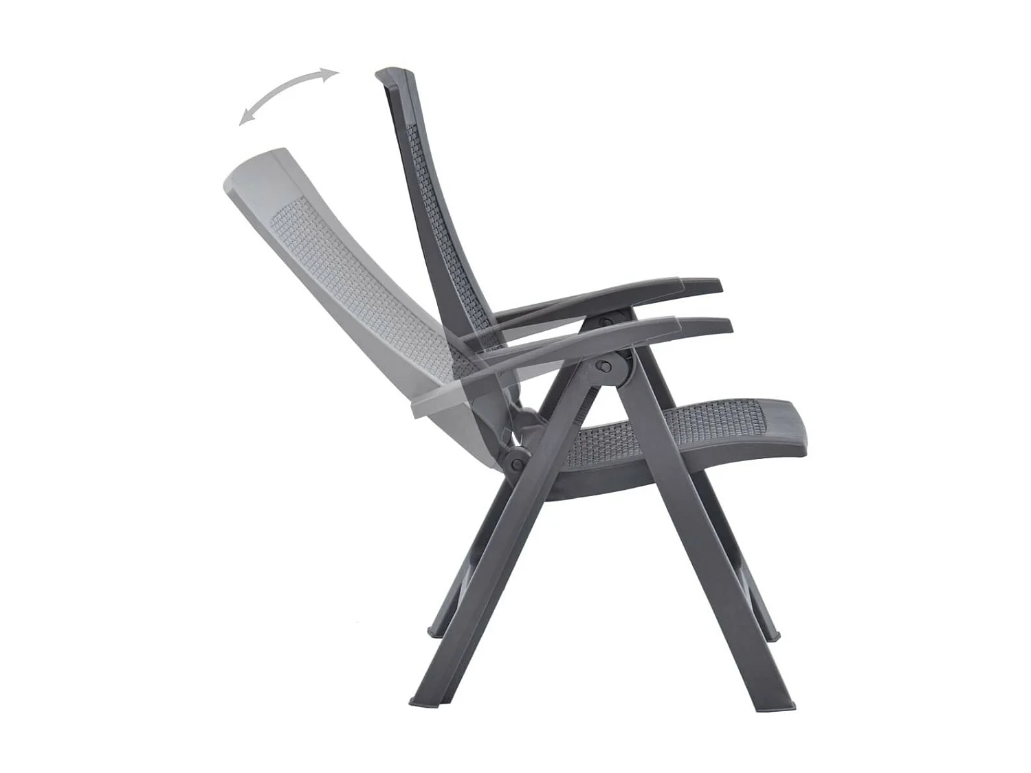 Chaises inclinables de jardin 2 pcs Plastique Moka 2