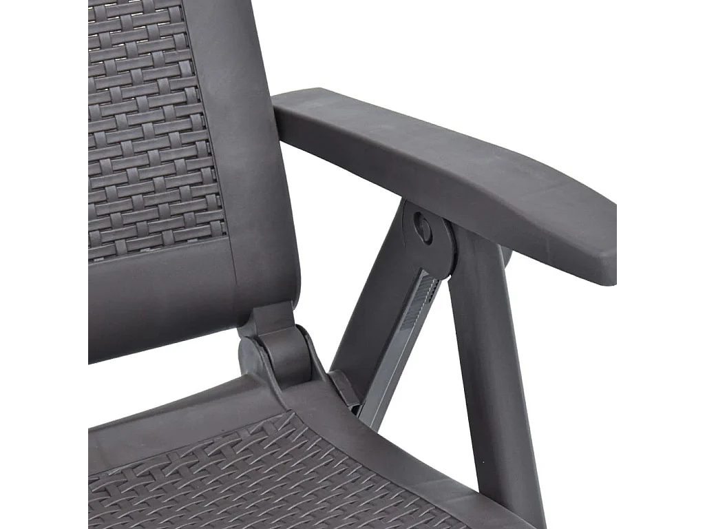 Chaises inclinables de jardin 2 pcs Plastique Moka 2