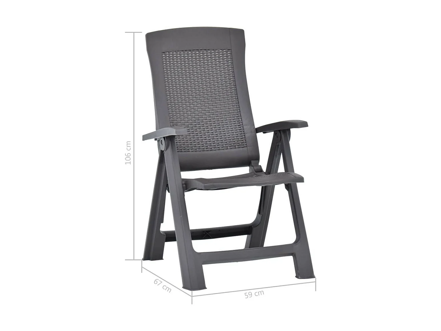 Chaises inclinables de jardin 2 pcs Plastique Moka 2