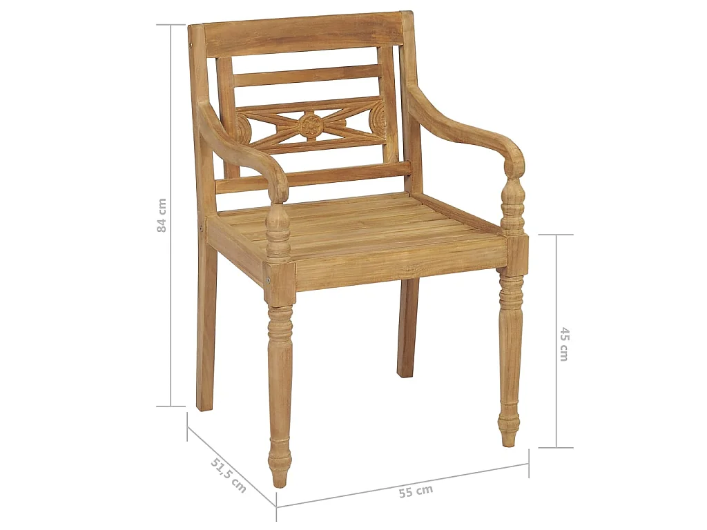 Chaises Batavia 6 pcs Bois de teck solide