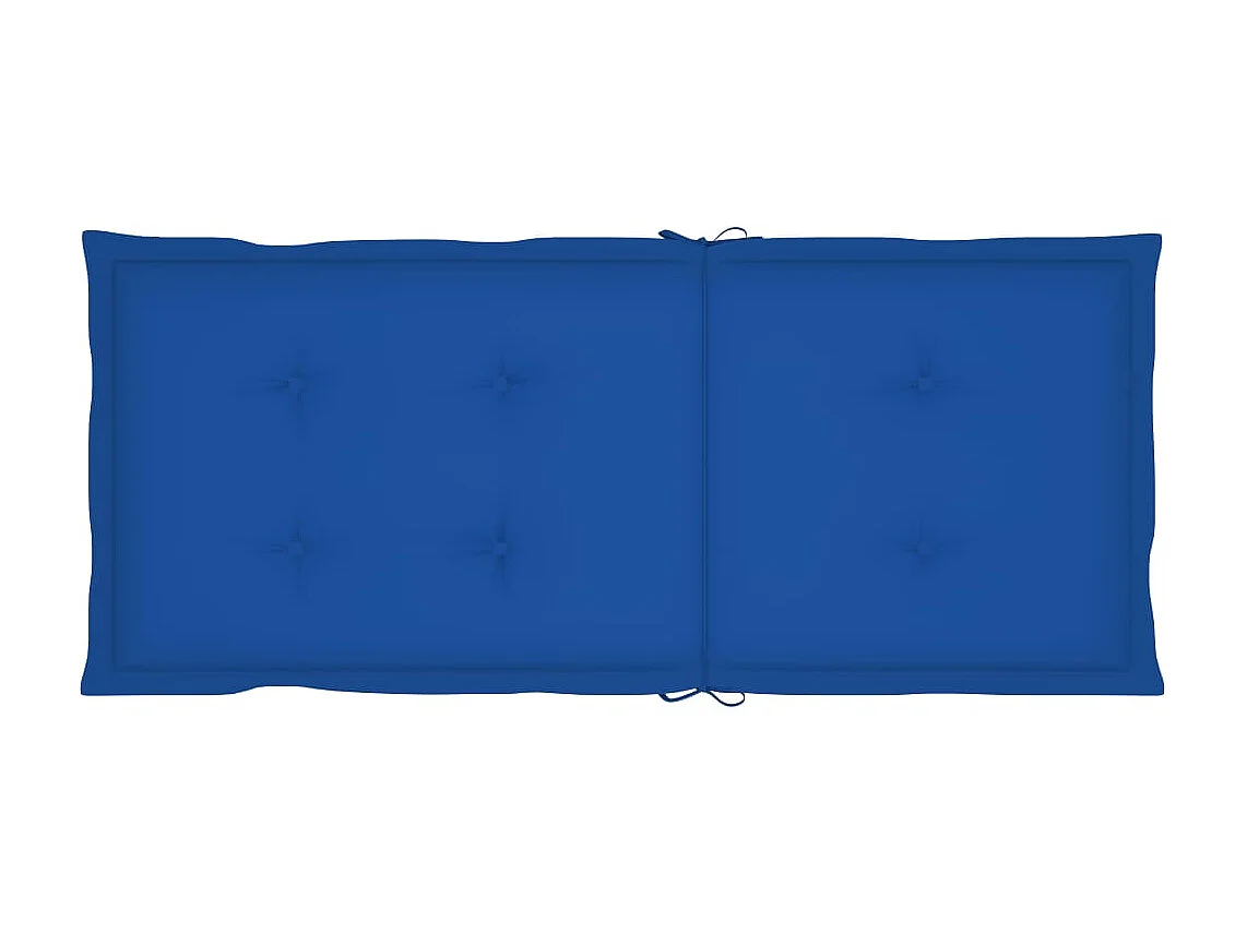 Chaises de jardin 4 pcs avec coussins bleu royal Bois de teck 2