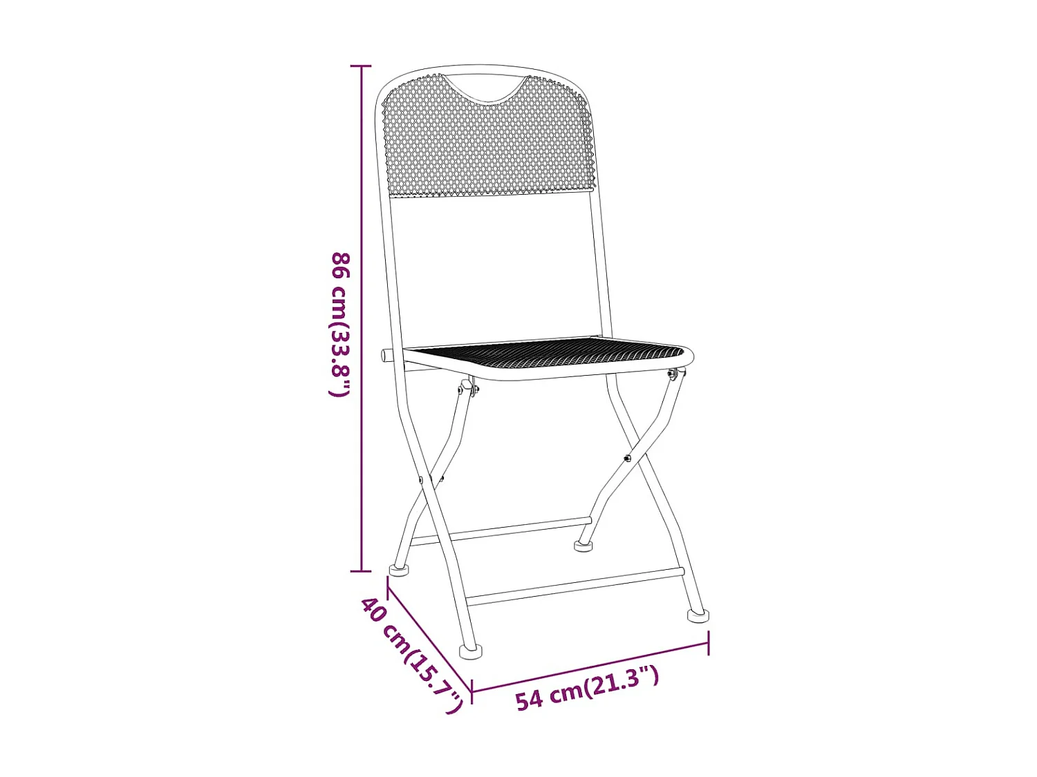 Chaises pliables de jardin 4 pcs Maille métallique Anthracite