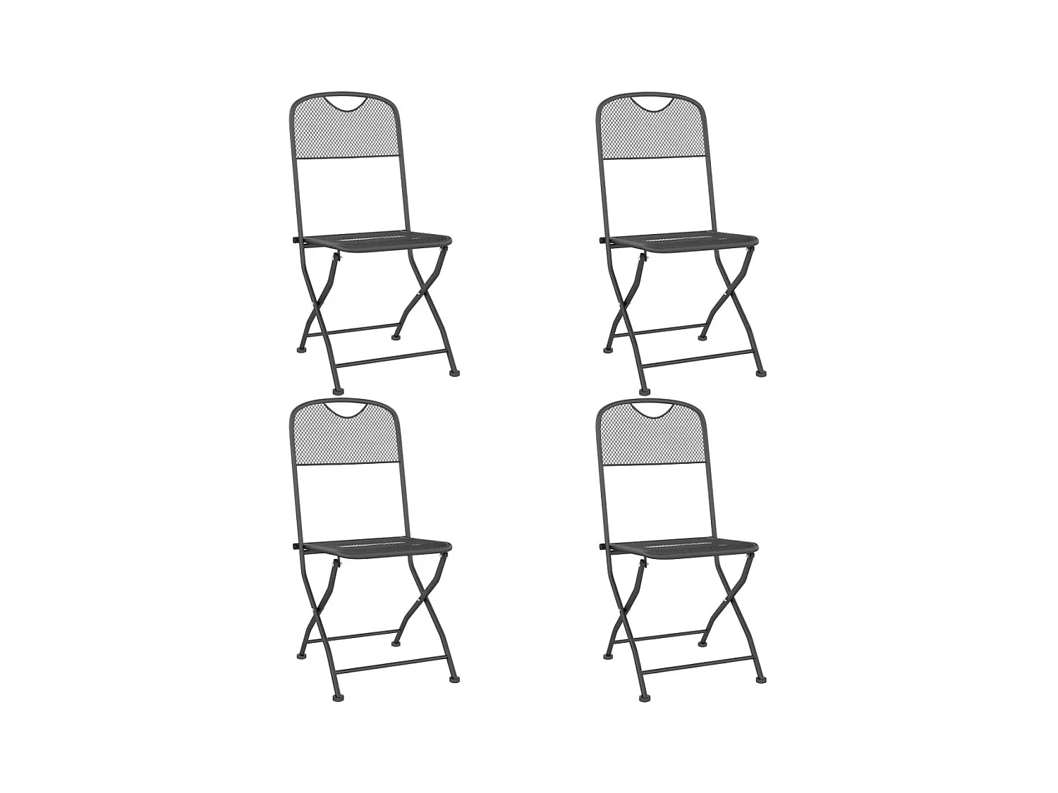 Chaises pliables de jardin 4 pcs Maille métallique Anthracite