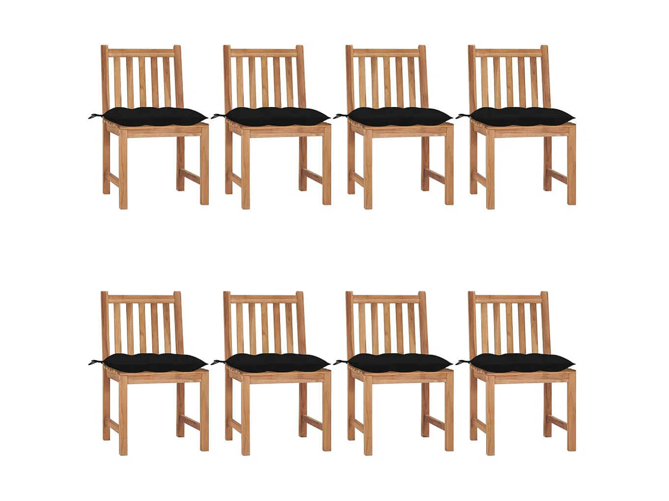 Chaises de jardin 8 pcs avec coussins Bois de teck massif 21