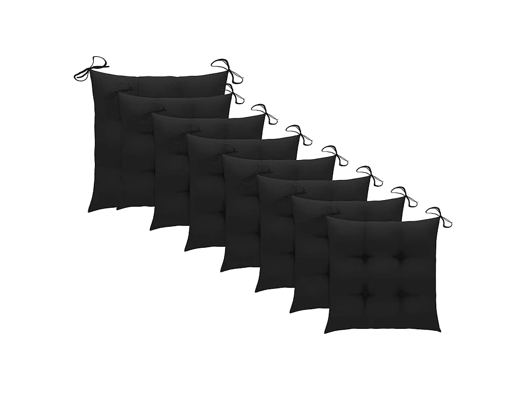 Chaises de jardin 8 pcs avec coussins Bois de teck massif 21