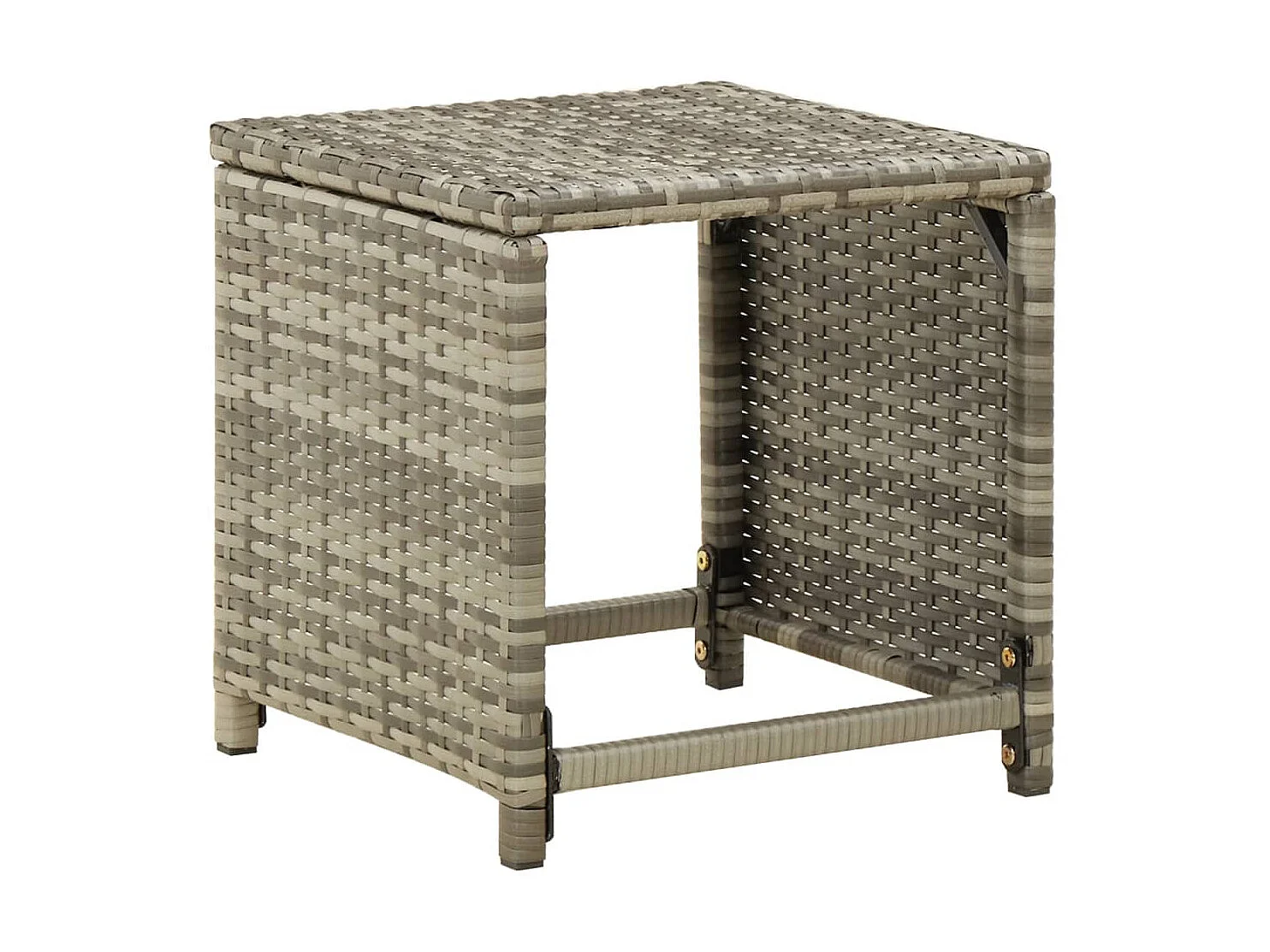 Tabourets de jardin 4 pcs avec coussins Résine tressée Gris