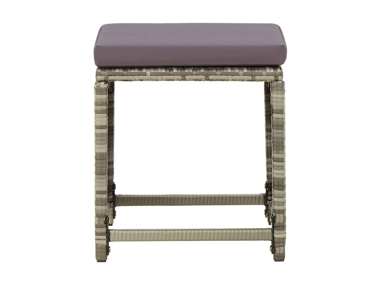 Tabourets de jardin 4 pcs avec coussins Résine tressée Gris