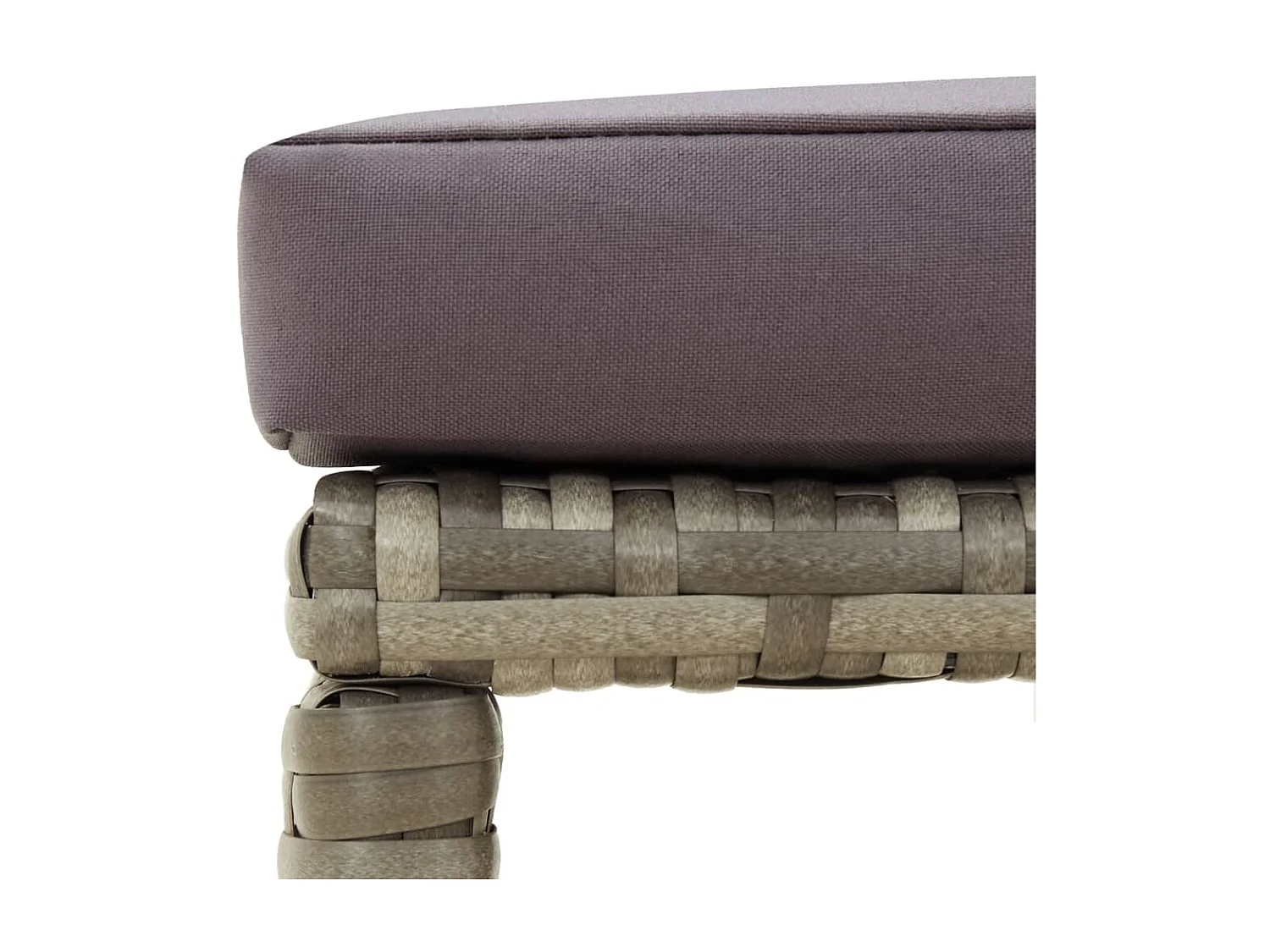 Tabourets de jardin 4 pcs avec coussins Résine tressée Gris