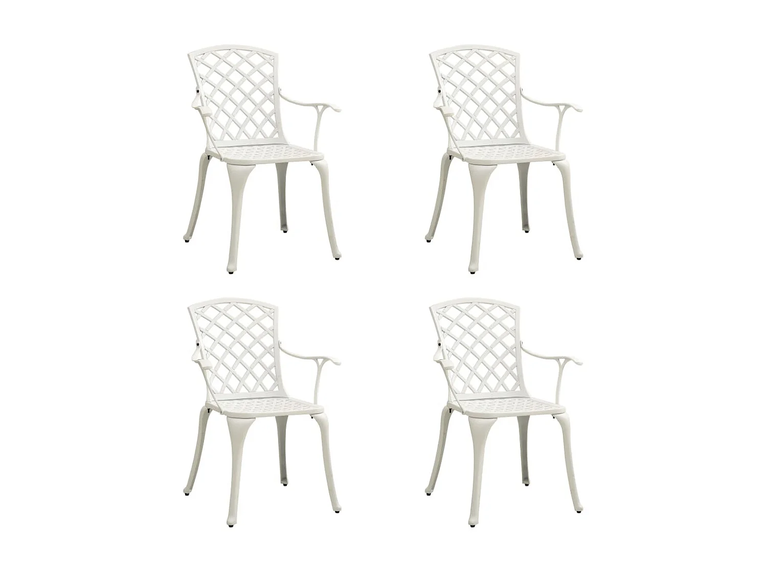 Chaises de jardin 4 pcs Aluminium coulé Blanc