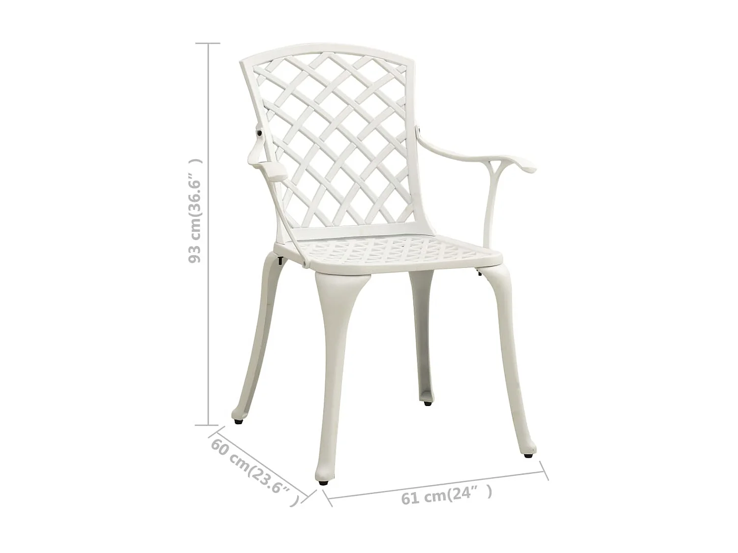 Chaises de jardin 4 pcs Aluminium coulé Blanc