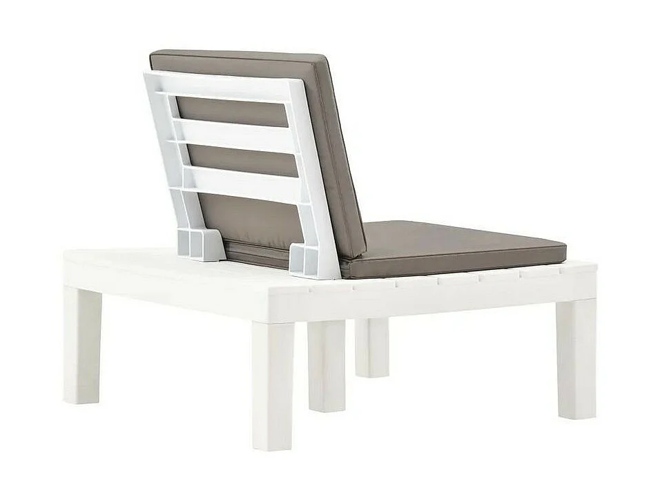 Chaise de jardin marron et plastique blanc Shan - Lot de 2