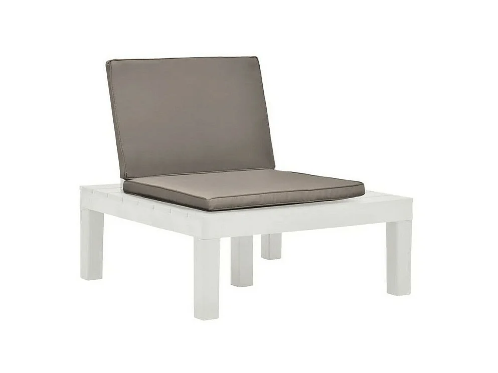 Chaise de jardin marron et plastique blanc Shan - Lot de 2