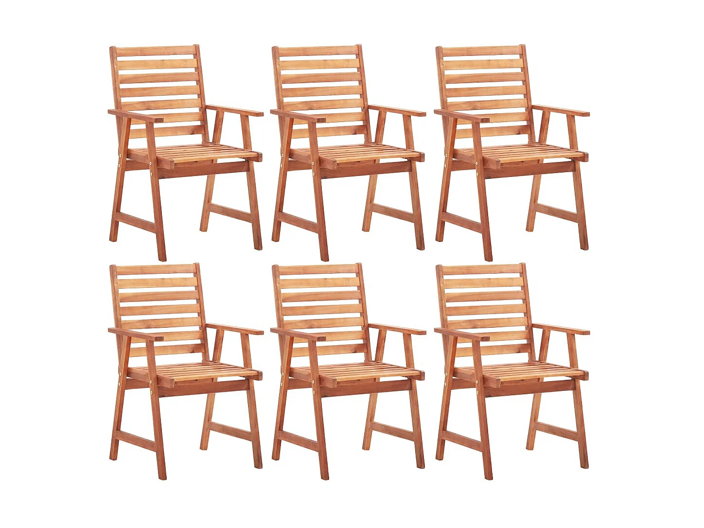 Chaises de salle à manger d'extérieur 6 pcs Acacia massif