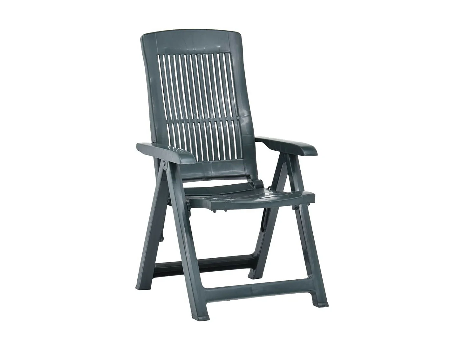 Chaises inclinables de jardin 2 pcs Plastique Vert