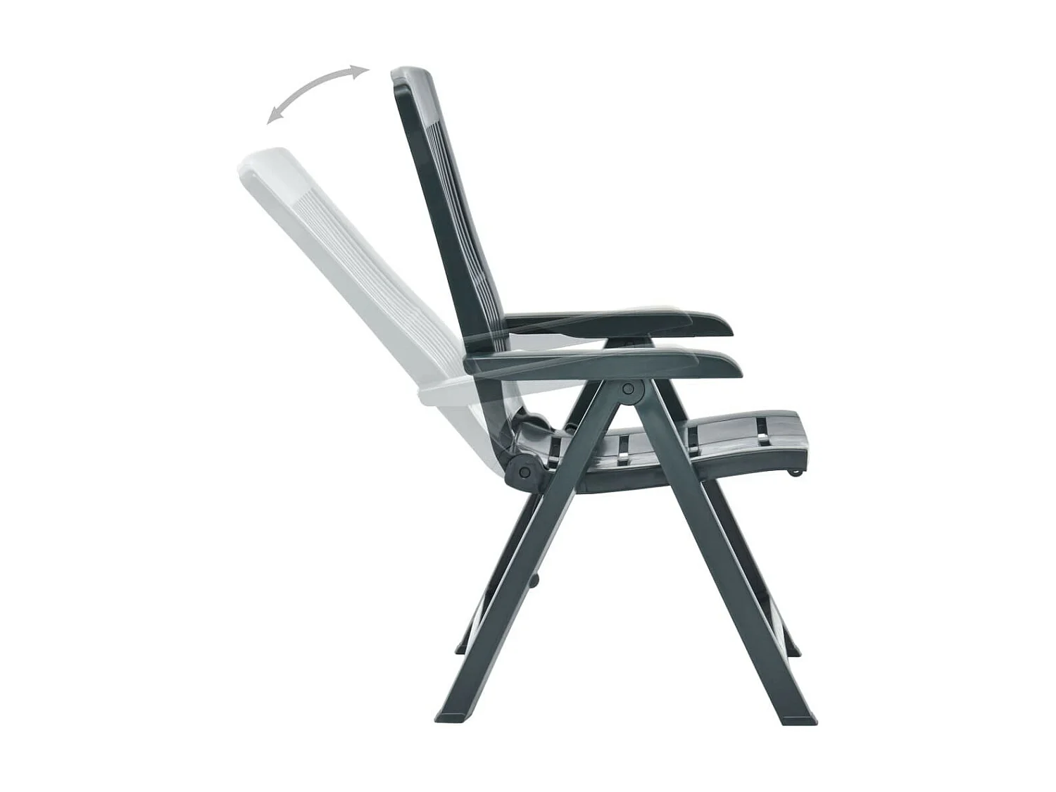 Chaises inclinables de jardin 2 pcs Plastique Vert