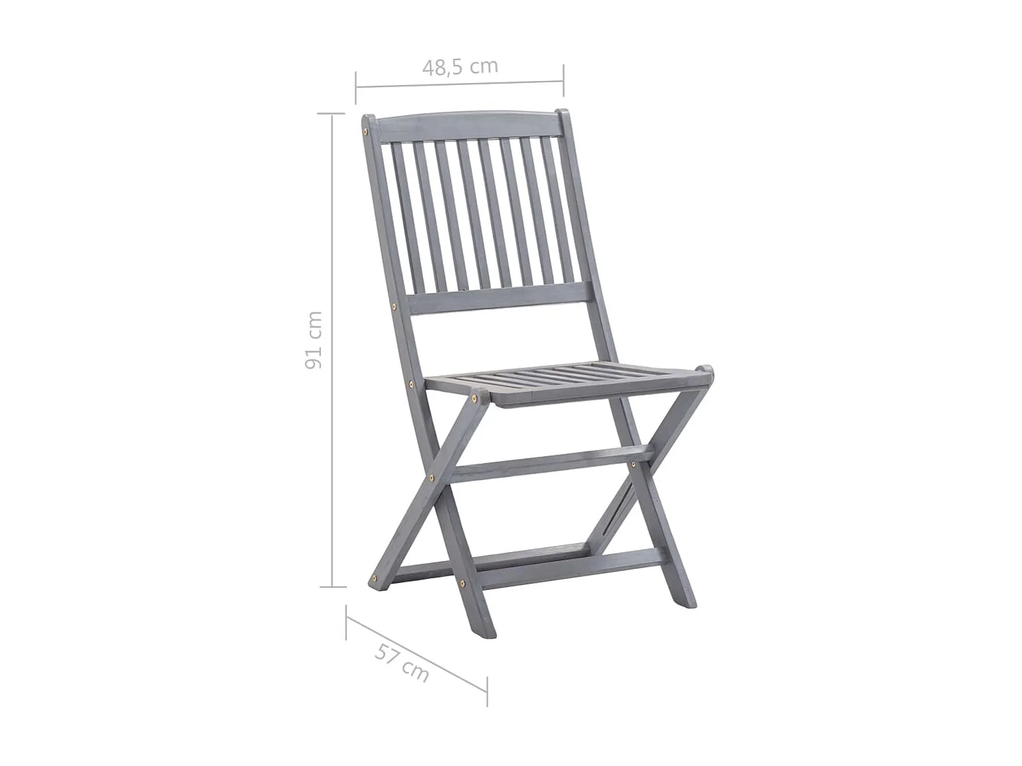 Chaises pliables d'extérieur 8 pcs Bois d'acacia solide 6