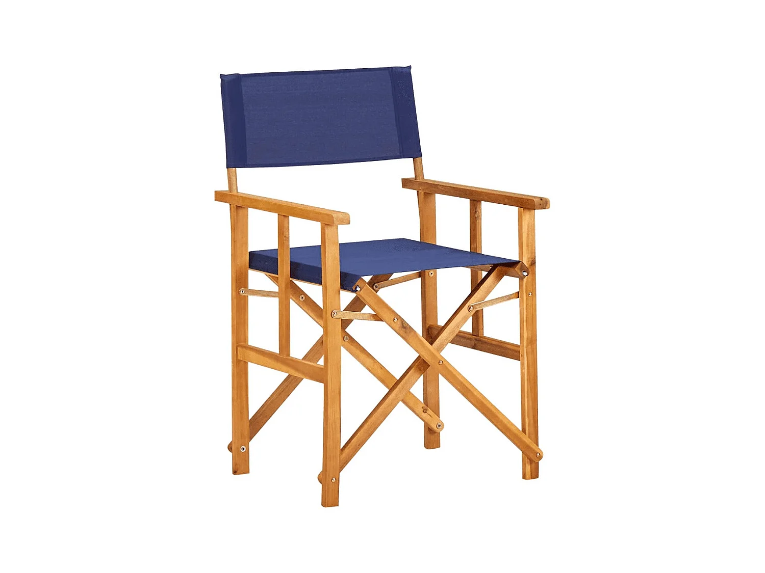 Chaise de jardin polyester bleu et acacia massif Maer - Lot de 1