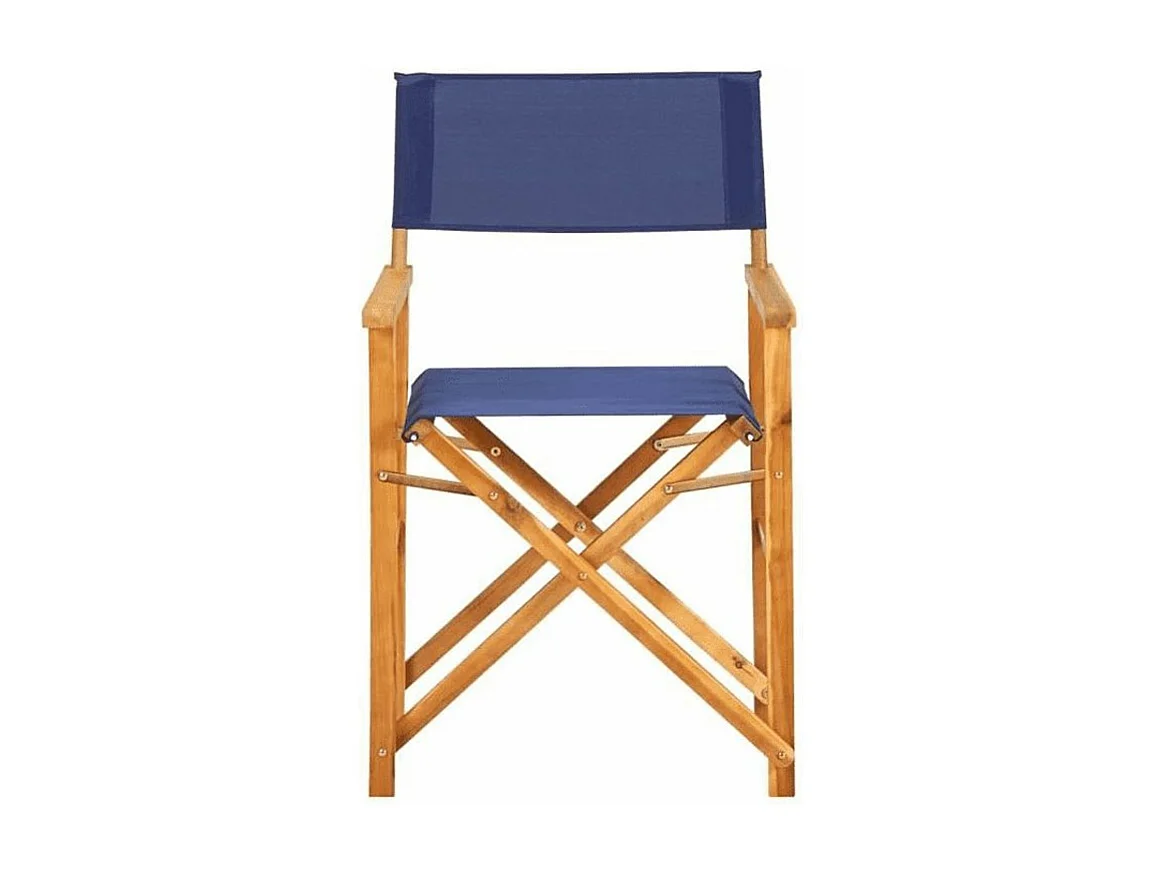 Chaise de jardin polyester bleu et acacia massif Maer - Lot de 1