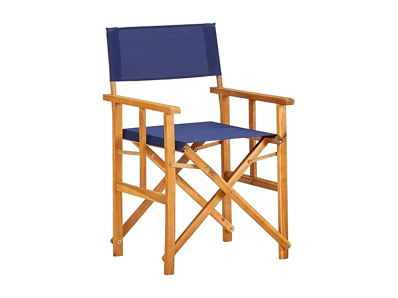 Chaise de jardin polyester bleu et acacia massif Maer - Lot de 1