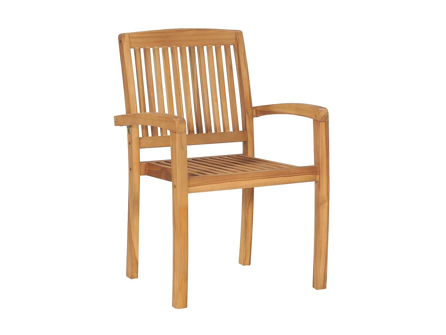 Chaises de jardin empilables avec coussins 4 pcs Teck solide 2