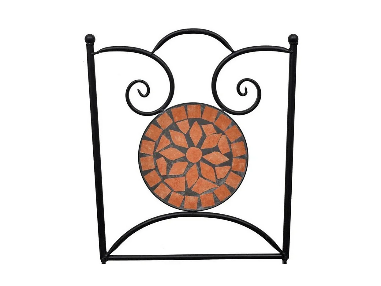 Chaise pliable métal noir et céramique marron Ivai - Lot de 2