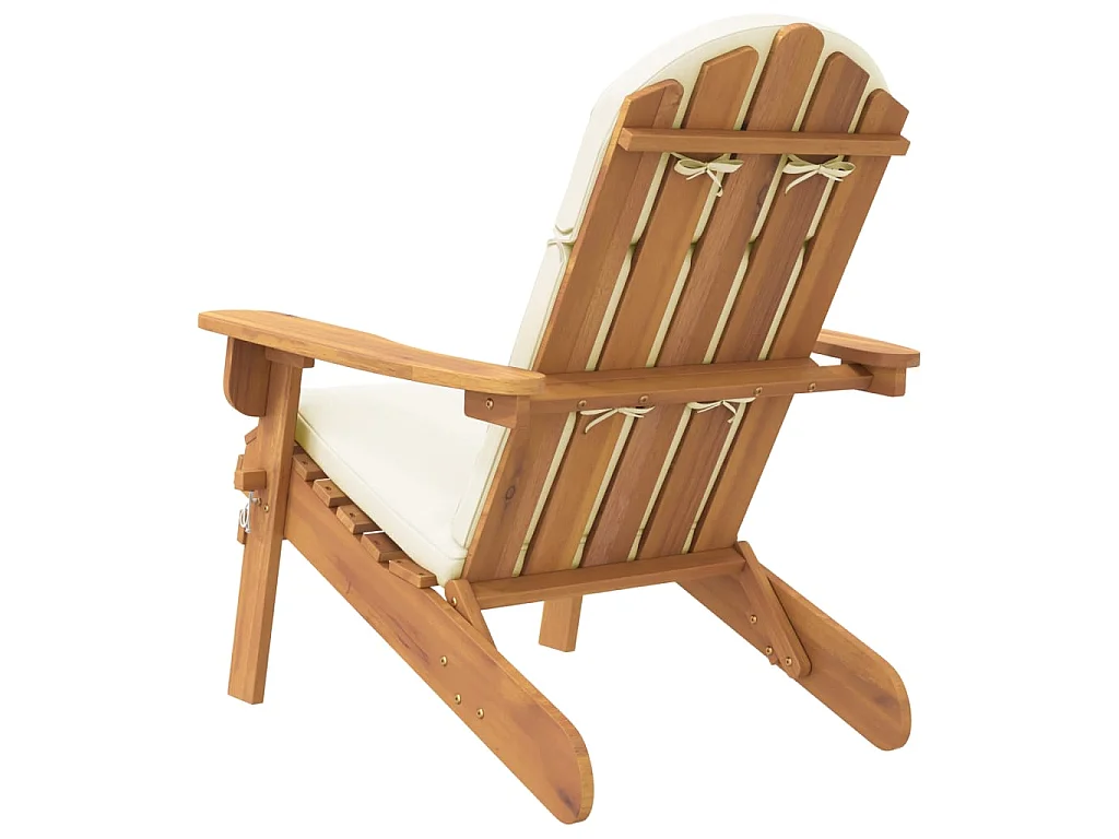Chaise de jardin Adirondack avec coussins bois massif d'acacia