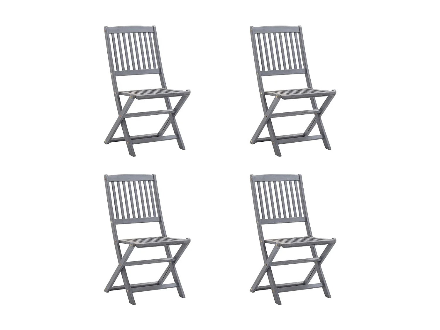 Chaises pliables d'extérieur 4 pcs avec coussins Bois d'acacia 12