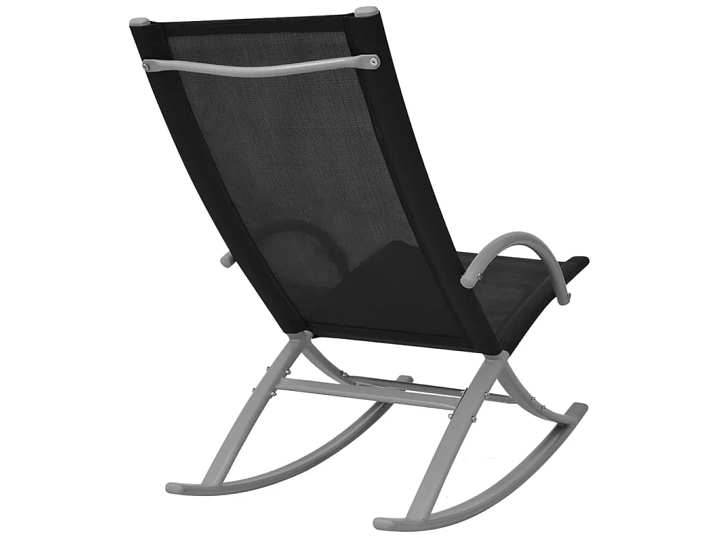 Chaises à bascule de jardin 2 pcs Acier et textilène Noir