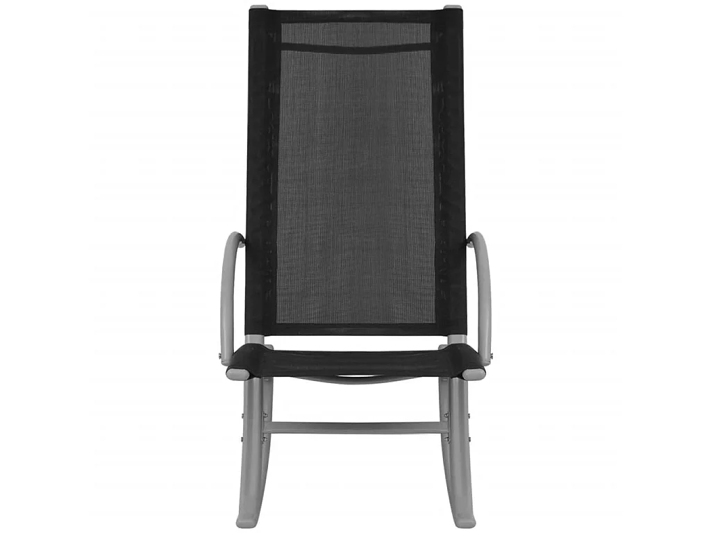 Chaises à bascule de jardin 2 pcs Acier et textilène Noir