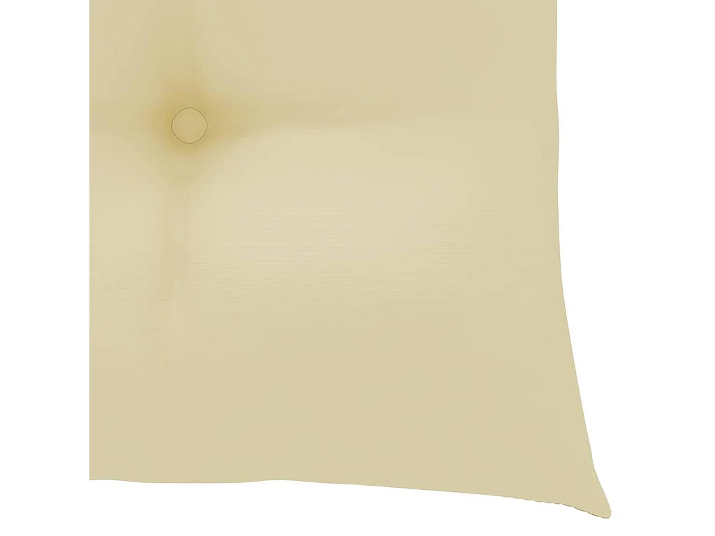 Chaises de jardin 2 pcs avec coussins blanc crème Teck massif 2