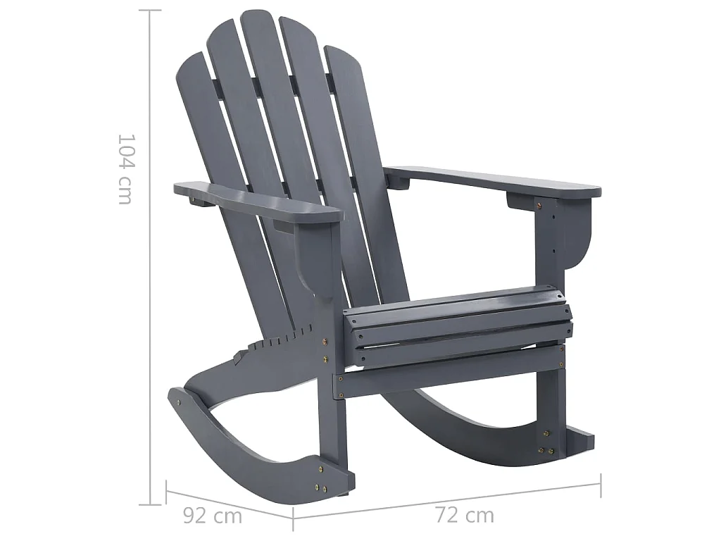 Chaise à bascule de jardin Bois Gris