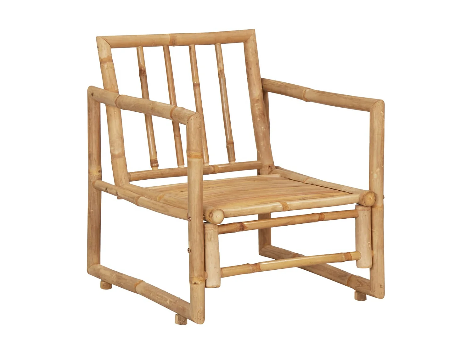 Chaises de jardin avec coussins 2 pcs Bambou