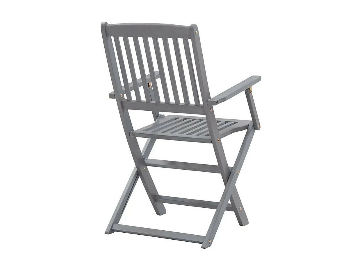 Chaise de jardin pliable acacia massif solide Ontim - Lot de 4