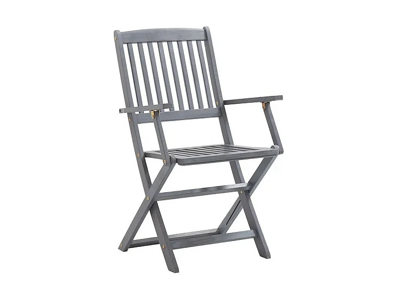 Chaise de jardin pliable acacia massif solide Ontim - Lot de 4