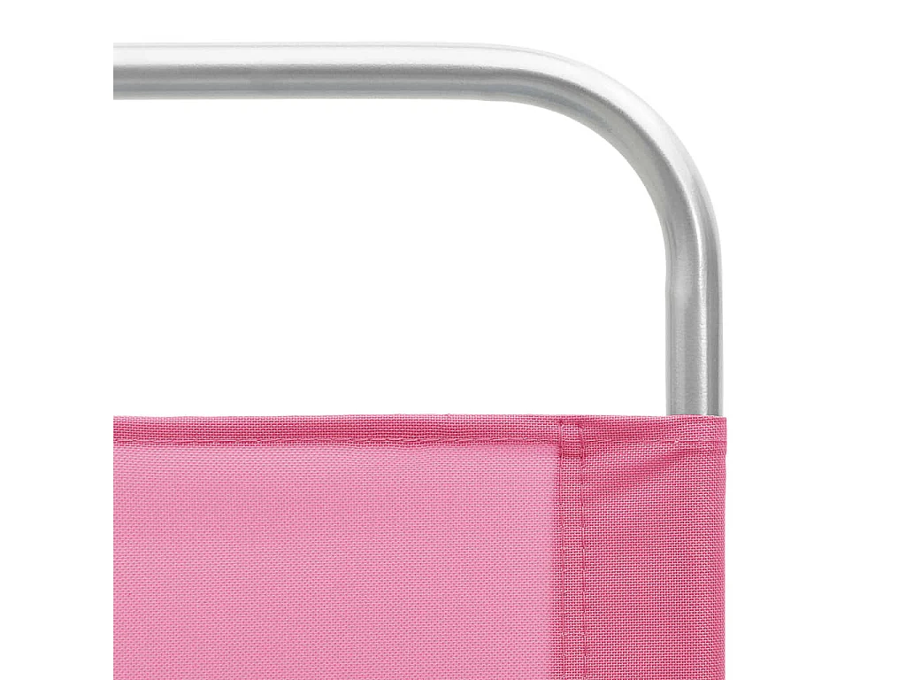 Chaises de plage pliables 2 pcs Rose Tissu 2