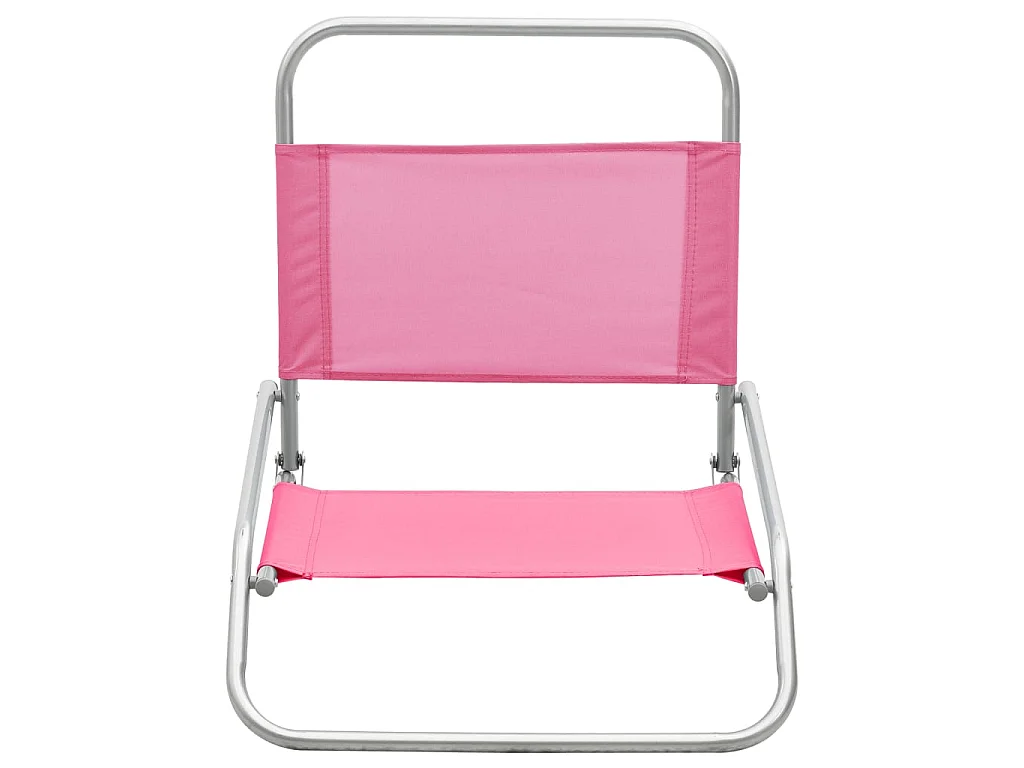 Strandstoelen 2 st inklapbaar stof roze