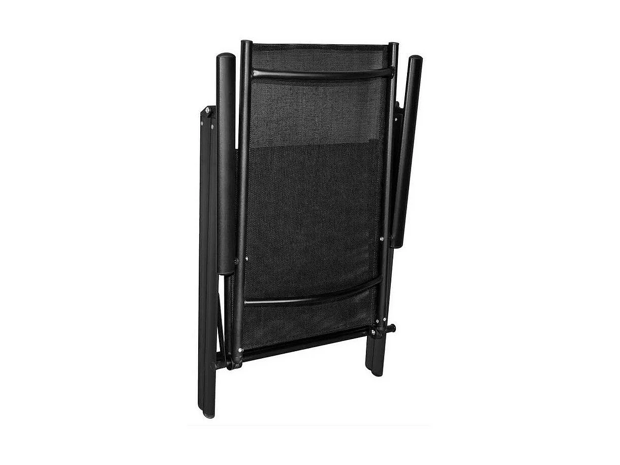 Chaise de jardin textilène et métal noir Derino - Lot de 4