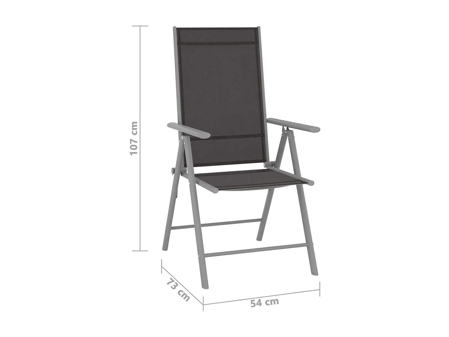 Chaises de jardin pliables 6 pcs Textilène Noir