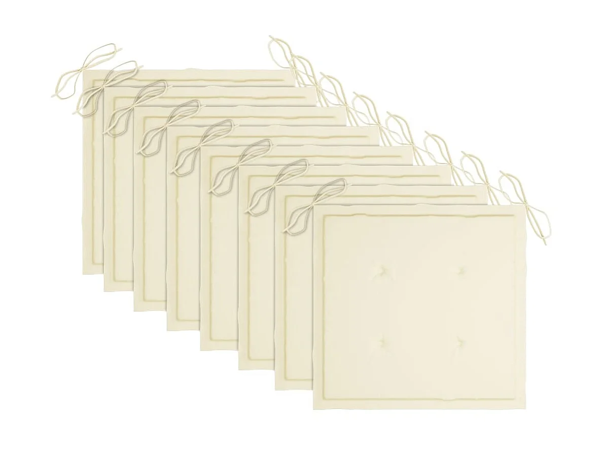 Chaises de jardin 8 pcs avec coussins Bois de teck massif 13